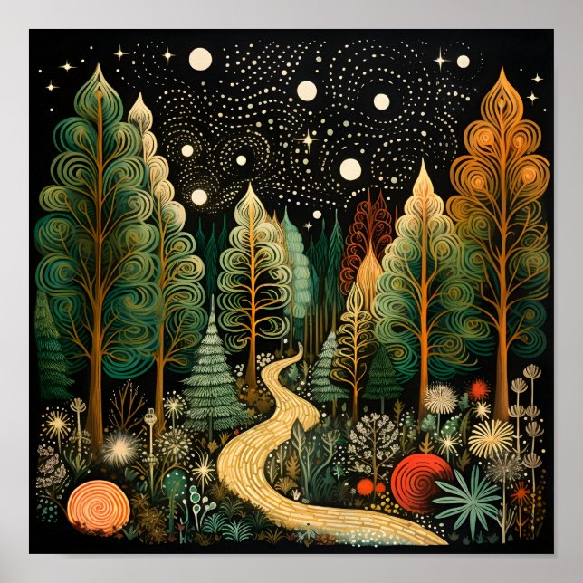 Poster Forêt de Noël décorative (Devant)