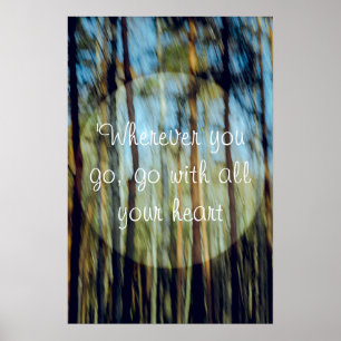 Poster Forêt de pins ensoleillée