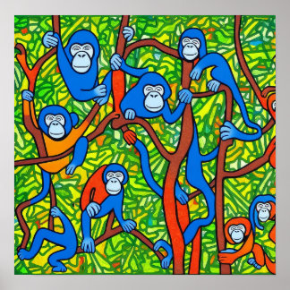 Poster Forêt de pluie - Art de toile Imprimer