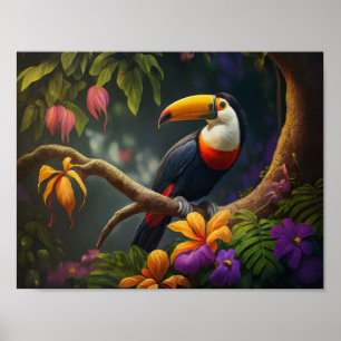 Poster Forêt de pluie Toucan