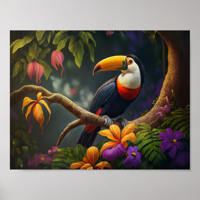 Poster Forêt de pluie Toucan (Devant)