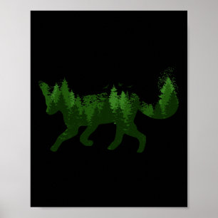Poster Forêt de renard Nature Camping Randonnée Chasseur