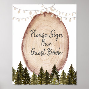 Poster Forêt d'hiver de Woodland S'il vous plaît signer n