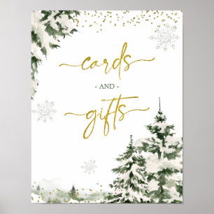 Poster Forêt d'Onederland d'hiver Cartes et cadeaux d'ann
