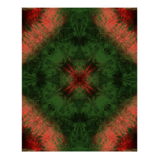 Poster Forêt Énergie Kaléidoscope Art Fractal
