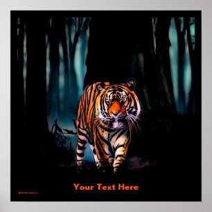 Poster Forêt foncée de Tigre brillant
