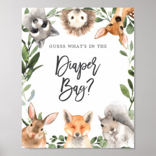 Poster Forêt forestière Devinez ce qu'il y a dans le sac 