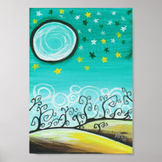 Poster Forêt la nuit