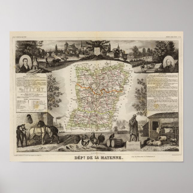 Poster Forêt, limites des districts (Devant)