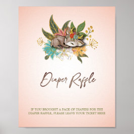 Poster Forêt mignonne Bois Oh Baby Deer Animaux Jeux