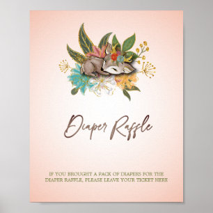 Poster Forêt mignonne Bois Oh Baby Deer Animaux Jeux