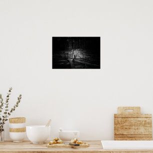 Poster Forêt mystique nocturne – Paysage naturel sombre