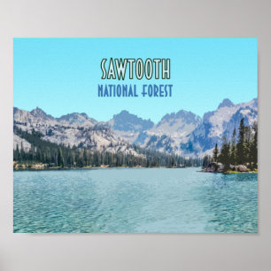 Poster Forêt nationale de Sawtooth Idaho
