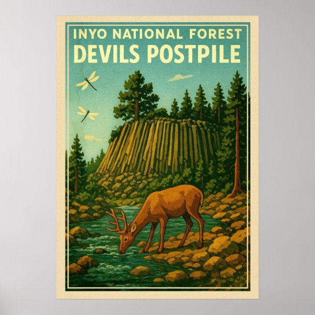 Poster Forêt nationale d'Inyo - Devils Postpile V01 (Devant)