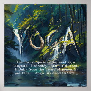 Poster Forêt naturelle YOGA Texte caché Reiki Citations p