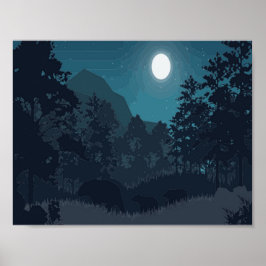 Poster Forêt nocturne