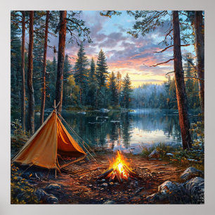 Poster Forêt sur le lac