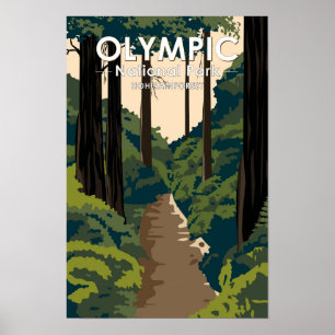 Poster Forêt tropicale de Hoh du Parc national olympique