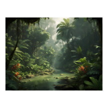 Forêt tropicale luxuriante et jungle verdoyante