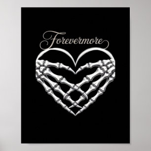 Poster Forevermore Squelette Mains Coeur Romance gothique