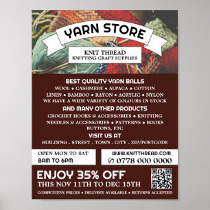 Poster Forfait tricot, Tricot, magasin de fils