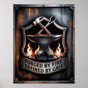 Poster Forgé par le Feu – Emblème de Forge