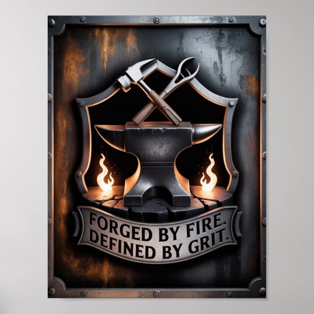 Poster Forgé par le Feu – Emblème de Forge (Devant)