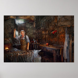 Poster Forgeron - Travailler la forge