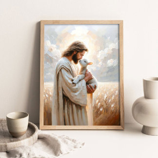 Poster Forgiven, Christian Wall Art, Jesus Leaves the 99