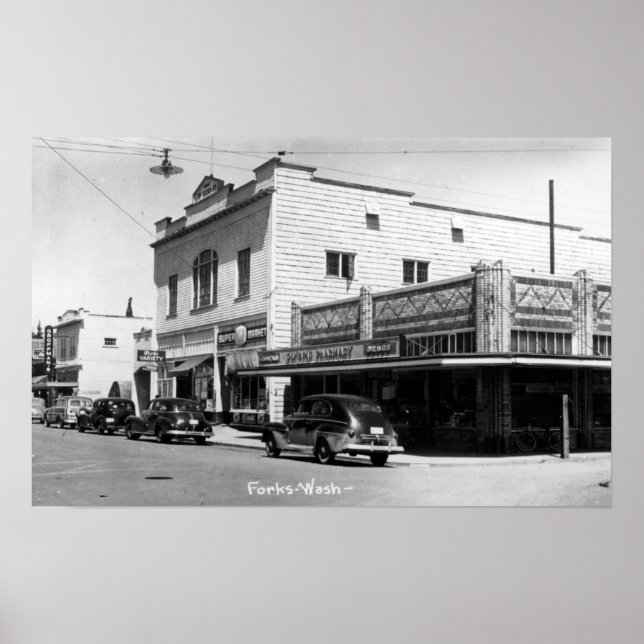 Poster Forks, WashingtonA Street Scene Forks, WA (Devant)
