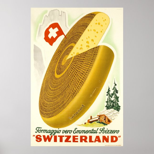 Poster Formaggio vero Emmental Svizzero, Suisse, (Devant)
