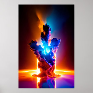 Poster Formation cosmique Nebula Galaxies brillantes
