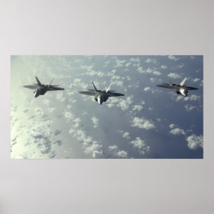 Poster Formation de trois navires de F-22 Raptors