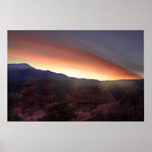 Poster Formations de roches au coucher du soleil