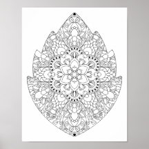 Forme de feuille Floral Mandala Adult Coloration