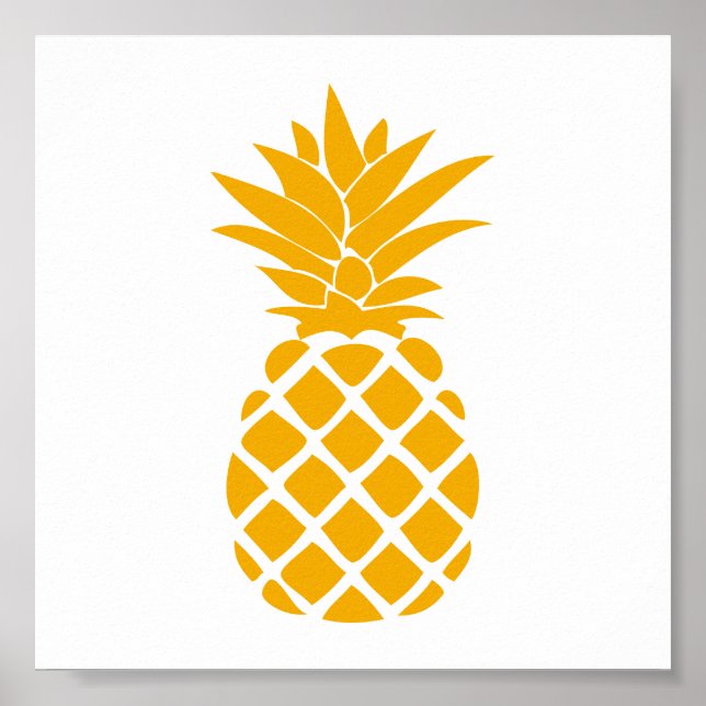 Poster Forme de l'ananas décoratif orange (Devant)