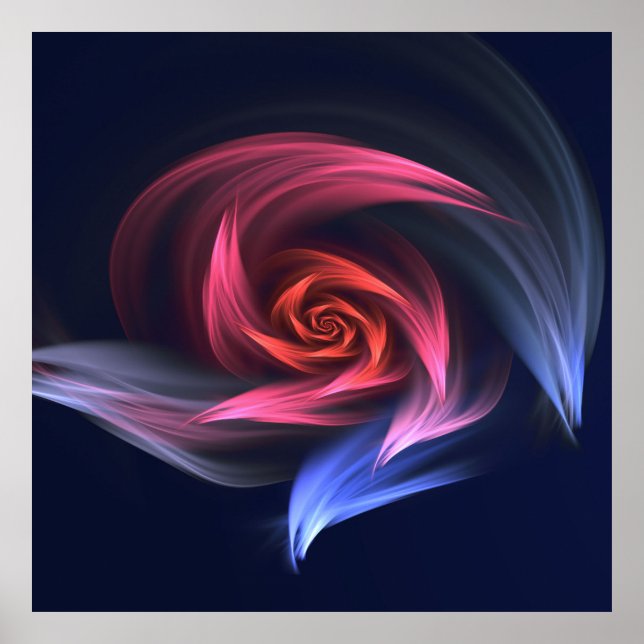 Poster Forme De Vortex Abstrait Rouge Et Bleu (Devant)