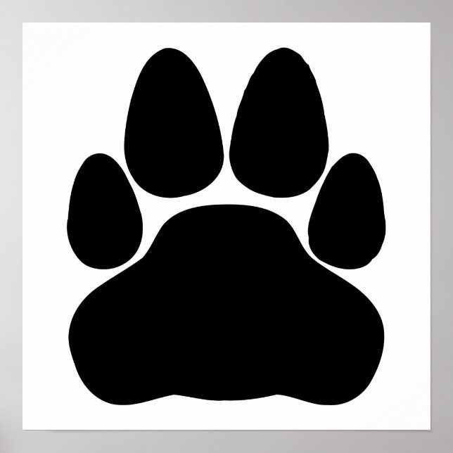 Poster Forme Empreinte de patte de chat noir (Devant)