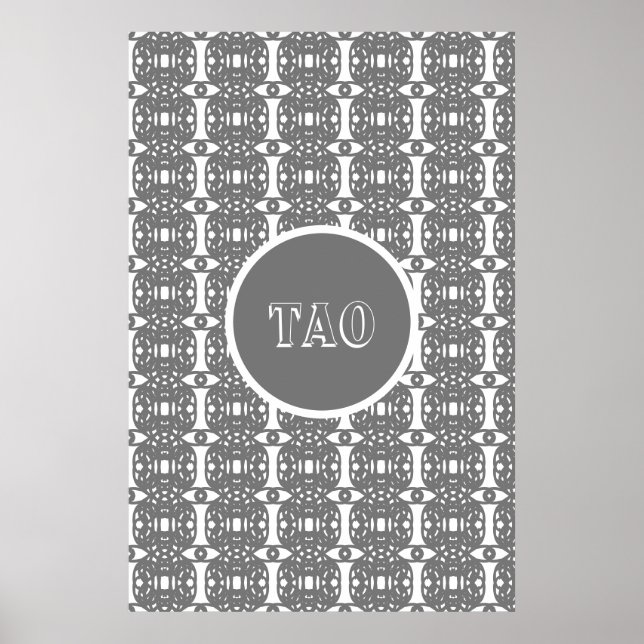 Poster Forme géométrique Abstraite gris et blanche (Devant)