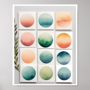 Poster Forme géométrique délicate dégradés de couleurs Po