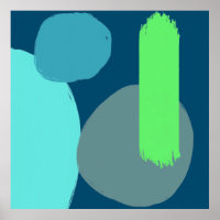 Formes Abstraites modernes Blue Green Art