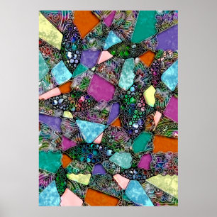 Poster Formes abstraites très colorées art 11