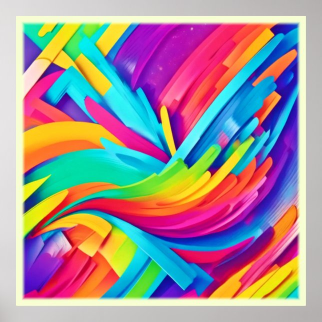Poster Formes Abstraites vives (Devant)