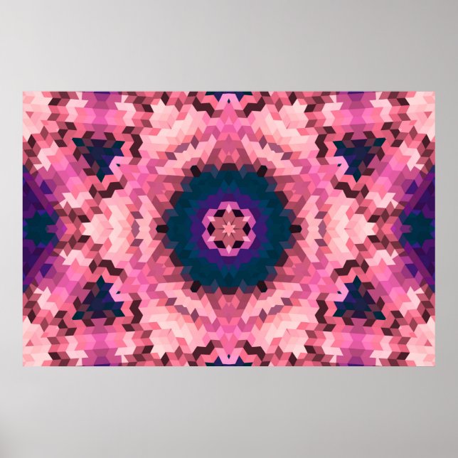 Poster formes arrondies mandala kaléidoscope Abstraites (Devant)