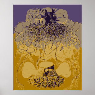 Poster Formes artistiques de la mer profonde, Siphonophor