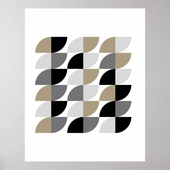 Poster Formes Beiges Modernes Du Milieu Du Siècle (Devant)