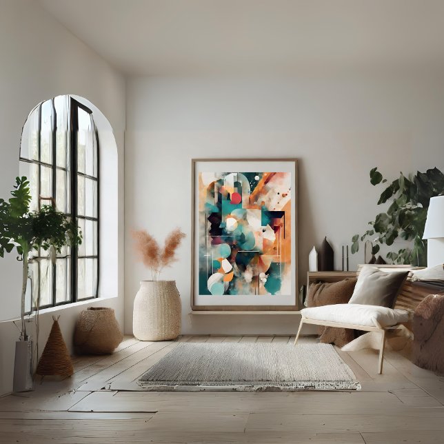 Poster Formes colorées Abstraites (Abstract Modern Colorful Shapes Poster)