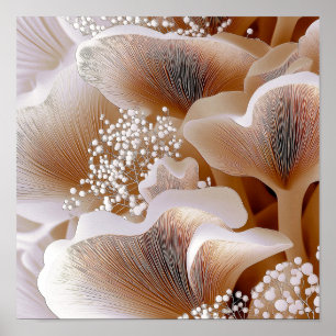 Poster Formes de Fleur Organique – Art Abstrait Texturé #