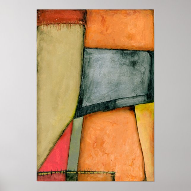 Poster Formes géométriques colorées contemporaines (Devant)