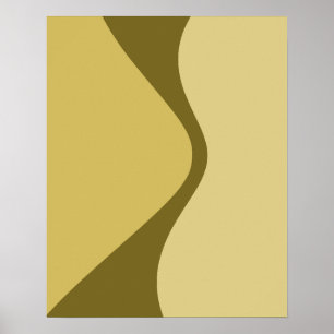 Poster Formes géométriques courbes tons Brown